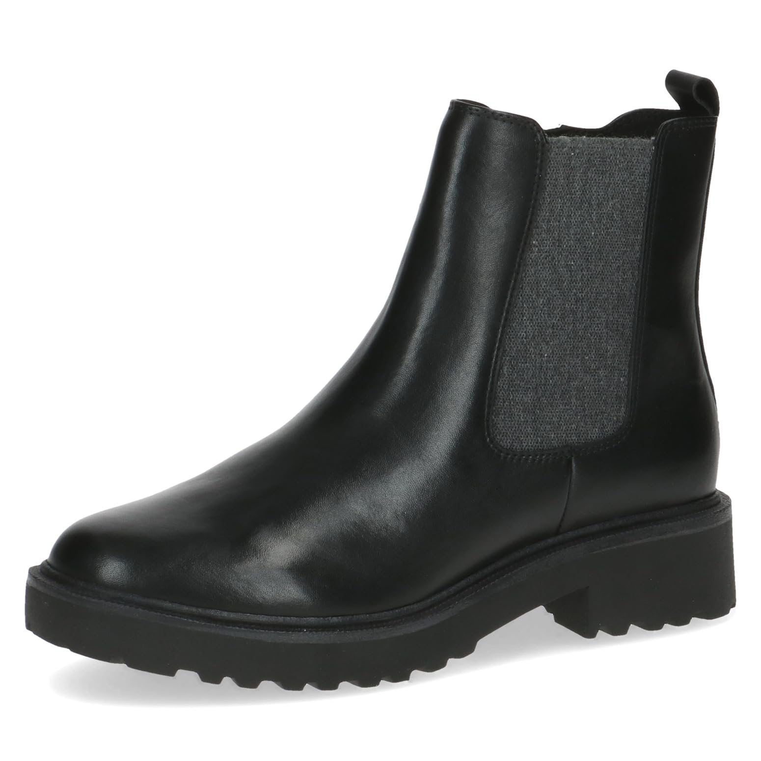 CAPRICE Women's Chelsea Boots Memotion made of leather Flat Width G, Black (Black Nappa), 3.5 UK