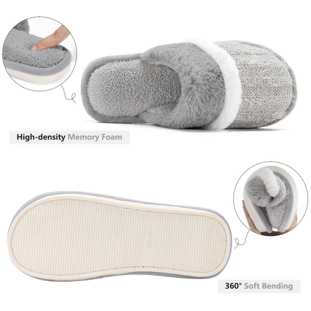 GOEWY Pantofole Donna Uomo Invernali Peluche Ciabatte Comode Casa Calde Scarpe da Casa Antiscivolo Memoria Schiuma Slippers Antiscivolo Suola Scarpe Interno Esterno