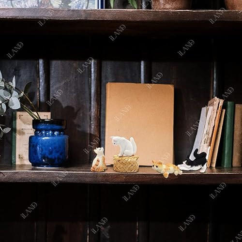 Miniatura 10 de iLAND Dollhouse Pet of Mini Dog, 4 figuras realistas en miniatura, pintadas a mano, incluyendo Cocker Spaniel, dálmata, Basset Hound y German Hunt