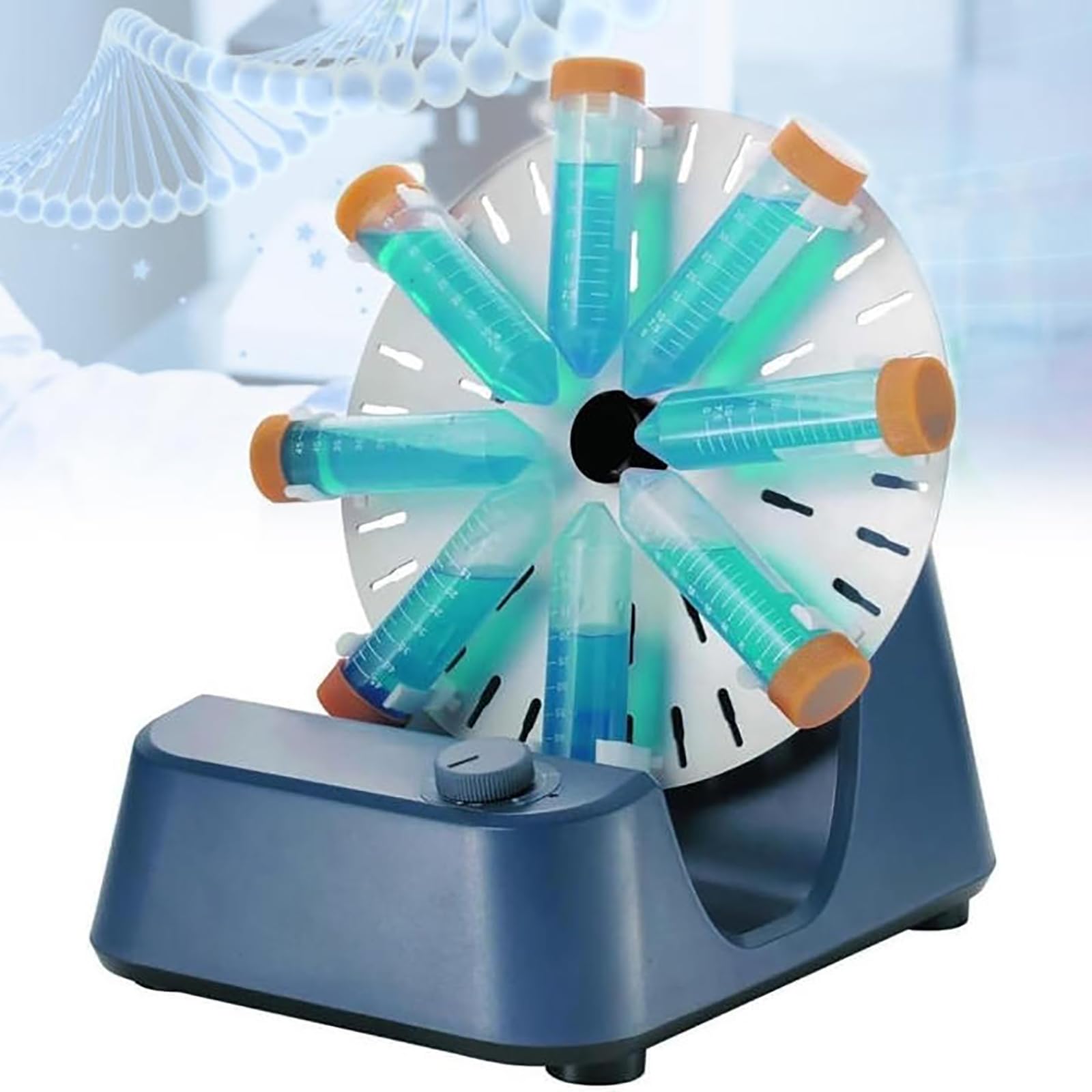 MObyat Agitador Vórtex Rotatorio de Laboratorio, Agitador Orbital Vórtex Multitubo, Velocidad Ajustable de 0 a 80 RPM/min, 2 Modos de Trabajo, Funcionamiento Suave, para Tubos de 1.5 ml/15 ml/50 ml