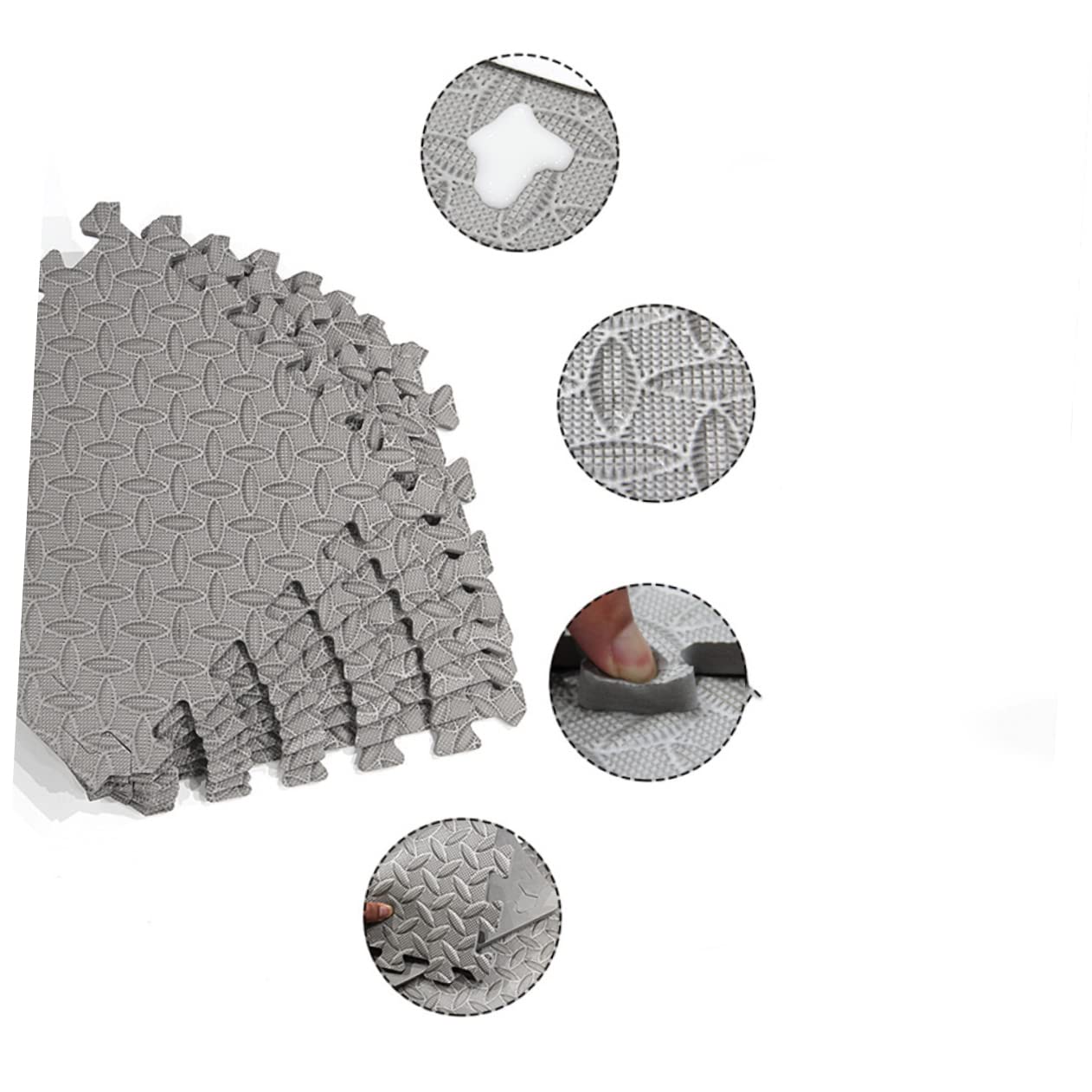TOYANDONA Alfombra Colchonetas De Espuma para Ejercicios Baldosas De Espuma Entrelazadas Colchoneta De Gimnasia Esteras De Espuma Entrelazadas Piso De Espuma Grey