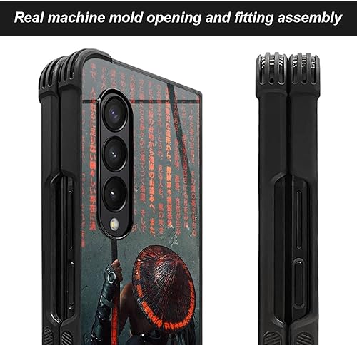 Miniatura 5 de Funda compatible con Galaxy Z fold 3 5G, Samurai Galaxy Z fold 3 5G, patrón para niños y hombres, funda antiarañazos a prueba de golpes para Z fold