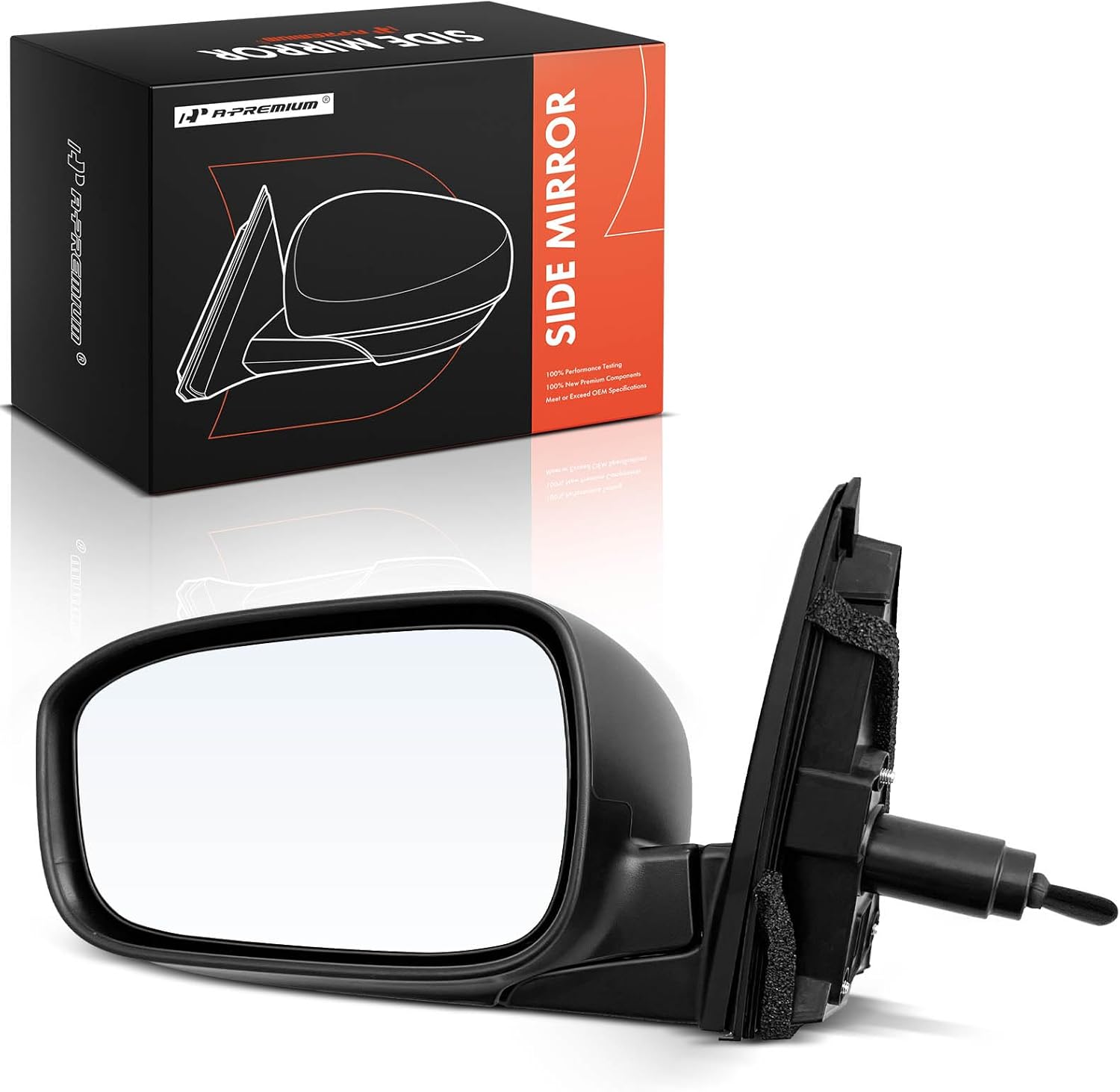 A-Premium Driver Side Manual Door Mirror - Compatible with Honda Accord 2003 2004 2005 2006 2007 - Non-Heated Manual Folding Black Outside Rear View Mirror - Replace# 76250SDAA03