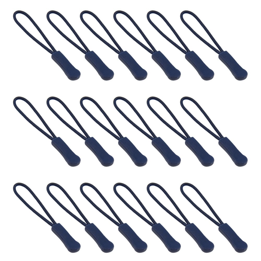 Ruidee 50 Pieces Zipper Pulls Zipper Tabs Zipper Pull Cord Extender Replacement Zipper Pulls for Backpacks, Jackets, Luggage, Purses, Handbags（Dark