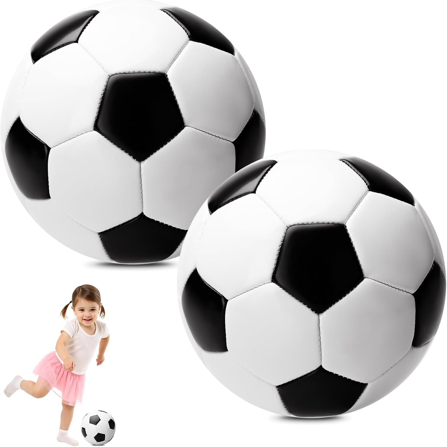 INPODAK Toddler Soccer Ball Size 2 Size 3 Soccer Ball for Kids