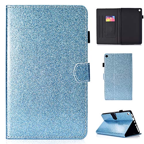 Image of LMFULM® Case for Amazon Kindle Fire HD8 2016/2017 (8,0 Inch) PU Magnetic Cover Shining Case Sleep/Wake Function Stent Holster Leather Case Flip Cover for Amazon Kindle Fire HD8 Blue