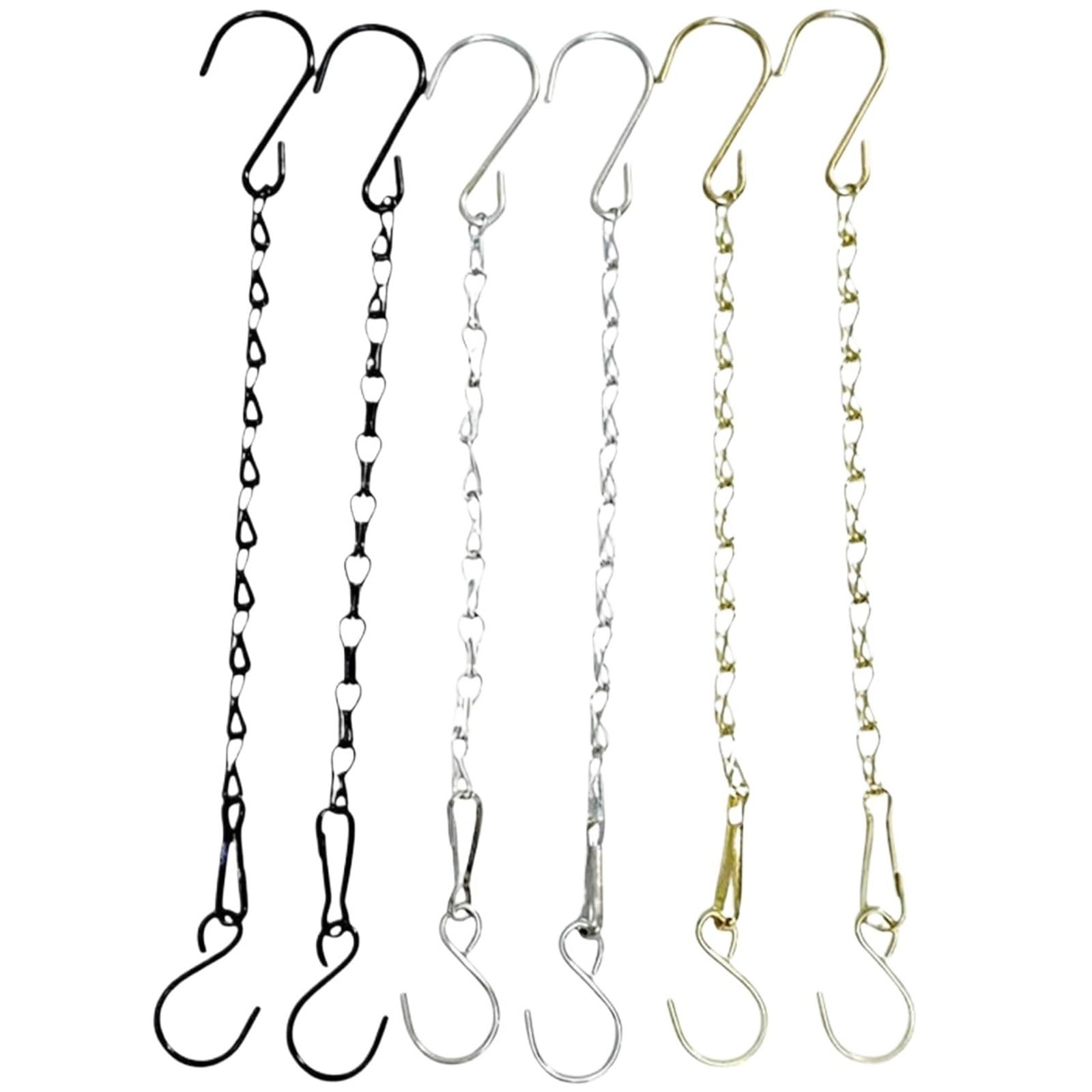 SQQCREATO Hanging Basket Chains Hanging Chains For Flower Pot Basket Bird Feeders Planters Lanterns Ornaments Plant Hangers(29CM Black)