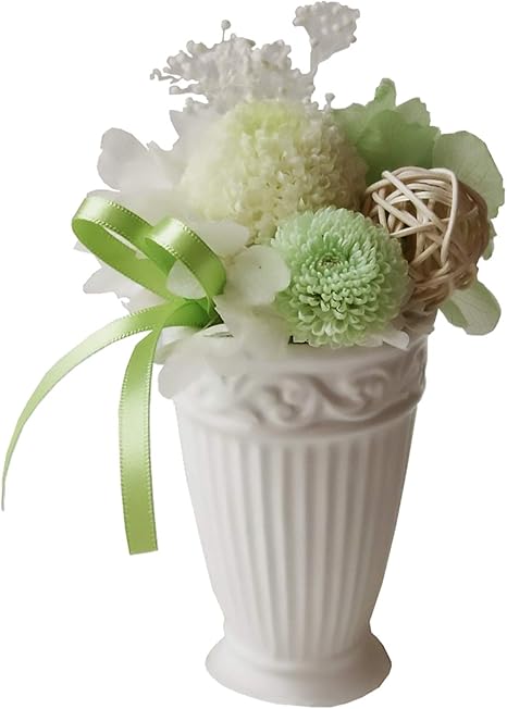 Amazon プリザーブドフラワー 仏花 はなこころ グリーン お供え 花 お悔み用 お彼岸 お盆 アレンジ ラッピング付き プリザーブド フラワー オンライン通販