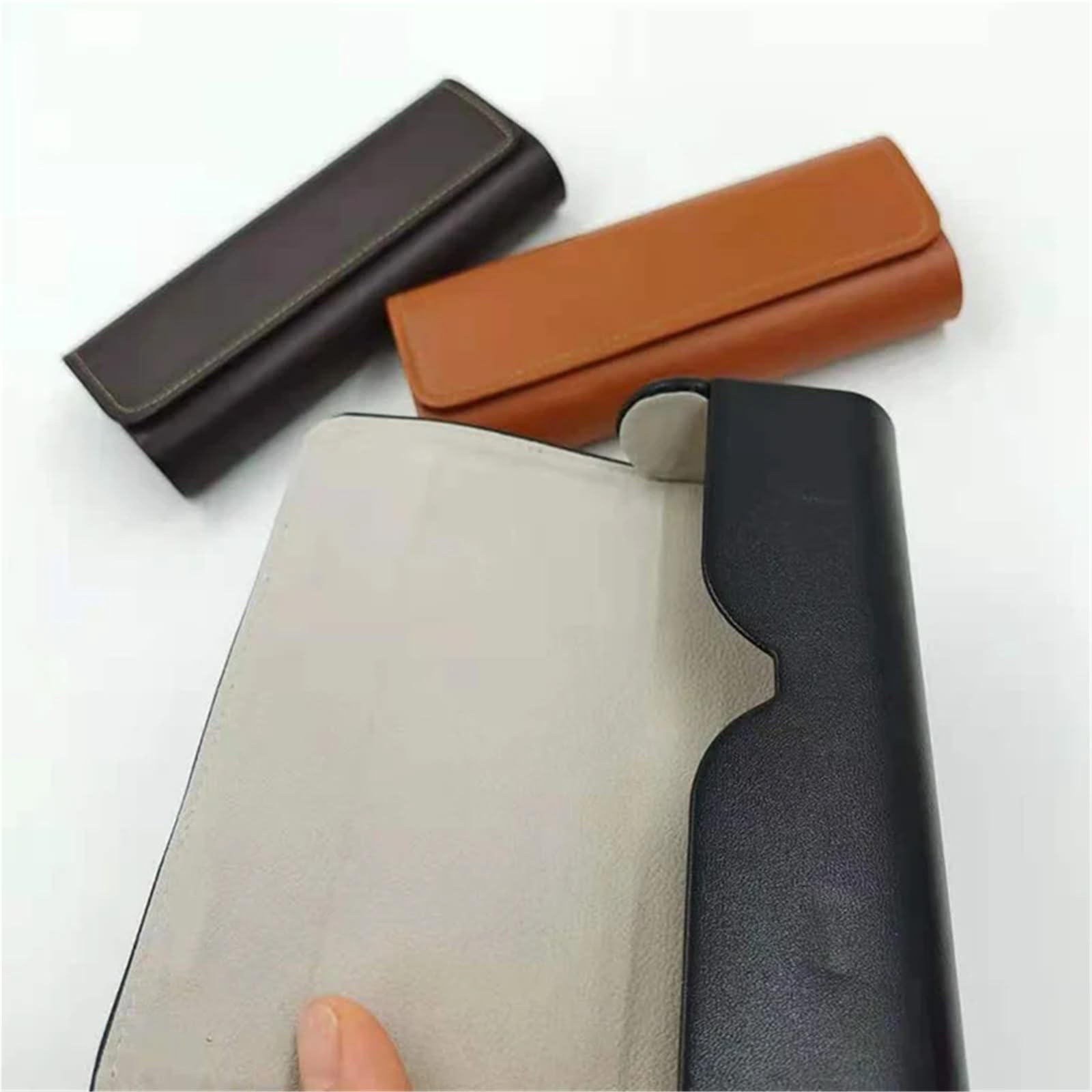 2 uds. Estuche de cuero for gafas sol, estuche for anteojos, for, for for mujer Para Uso Diario Y Viajes
