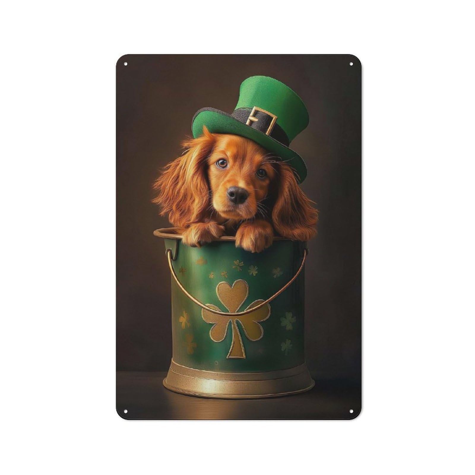 Junmoney Style-12 Vintage St Patrick Irish Setter Tin Sign 30X20cm, Shed Wall Plaque For Garage, Workshop, Shed Or Utility Room