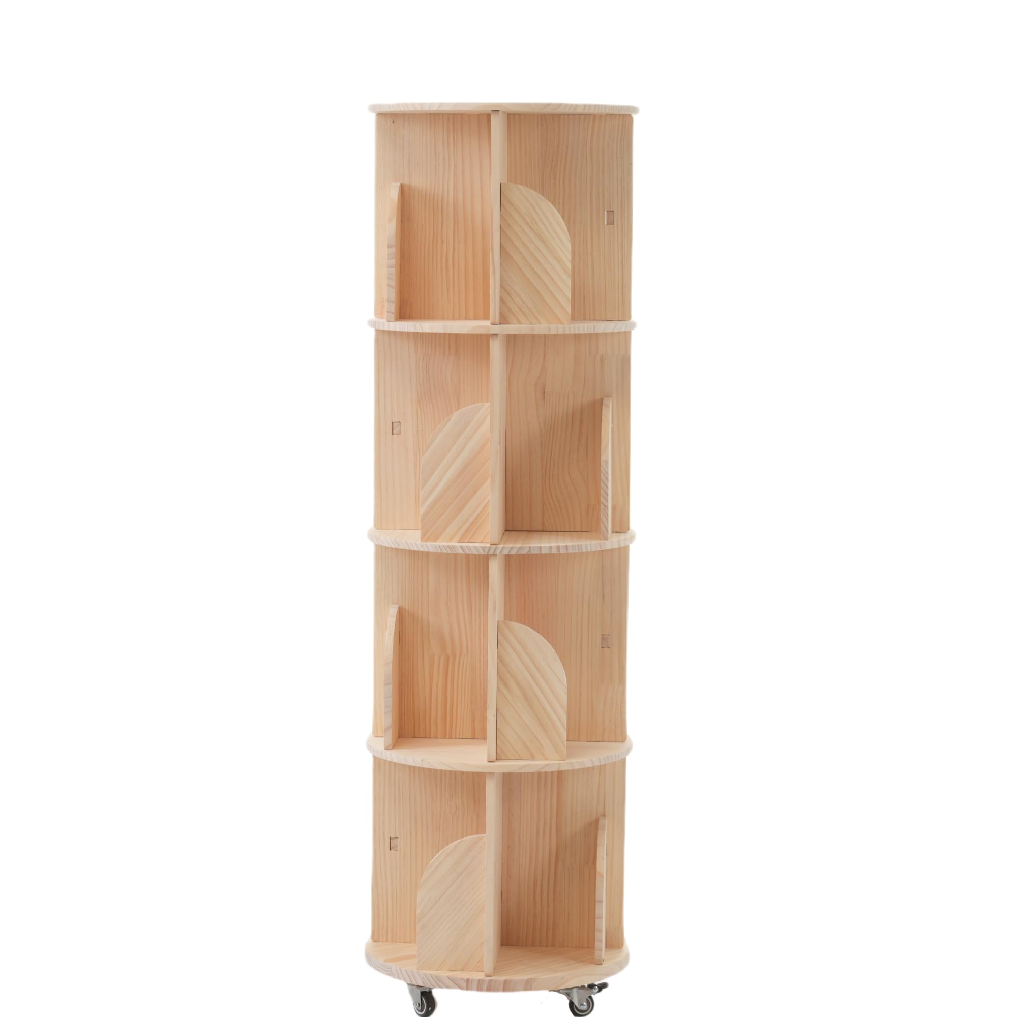 Amazon｜回転式本棚 4段 絵本棚 360°回転本棚 飾り棚 回転式書棚