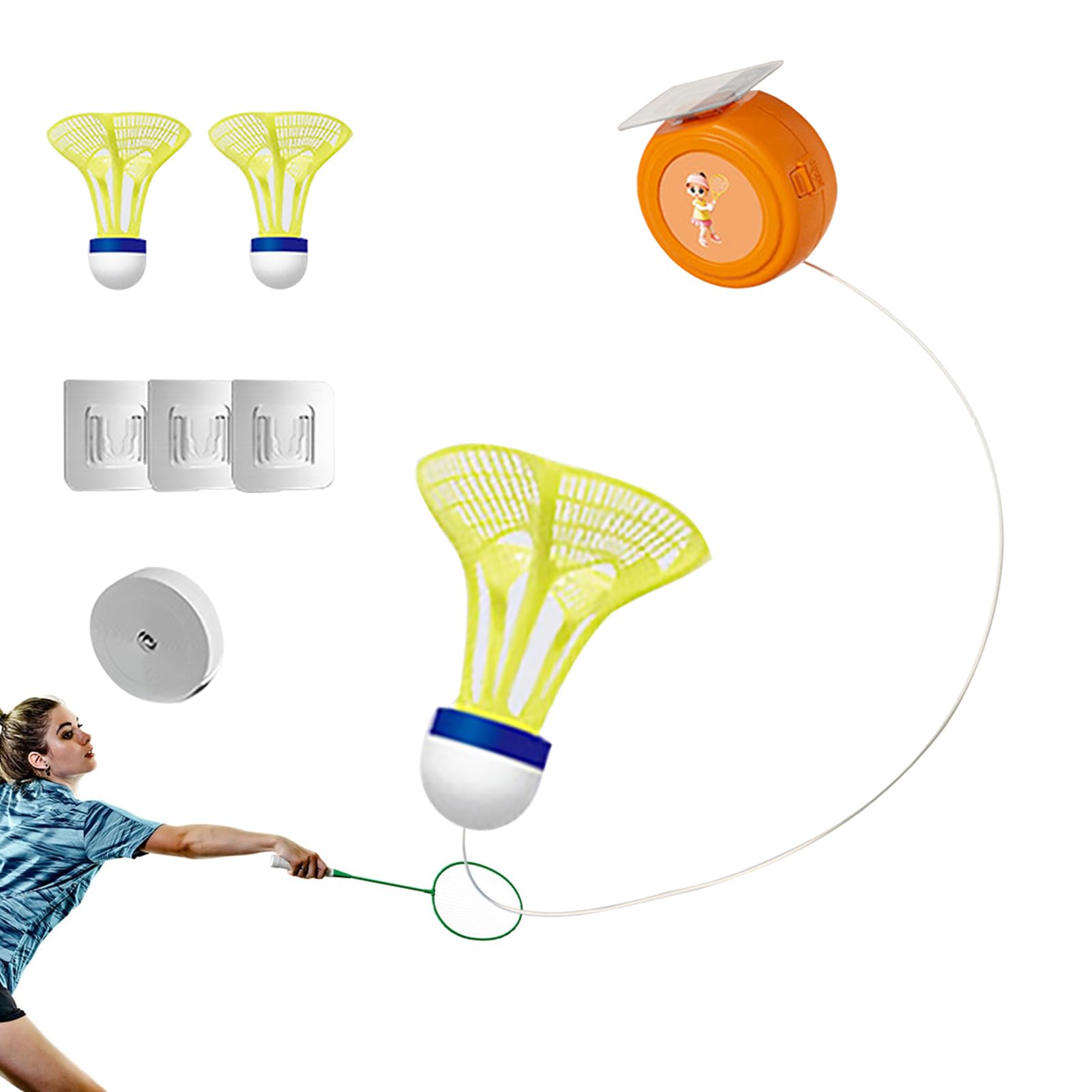 Portable Badminton Trainer, Training Rebound Tool Equipment for Single Player, Study Practice Machine Racket Training Accessories for Garden Park Badminton Court