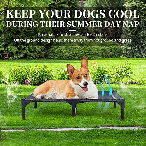 ANWA Elevated Dog Bed Large, Cooling Raised Dog Bed Outdoor & Indoor, Dog Cot Bed for Large Dogs, Chew Proof, Easy to Clean - Thumbnail 4