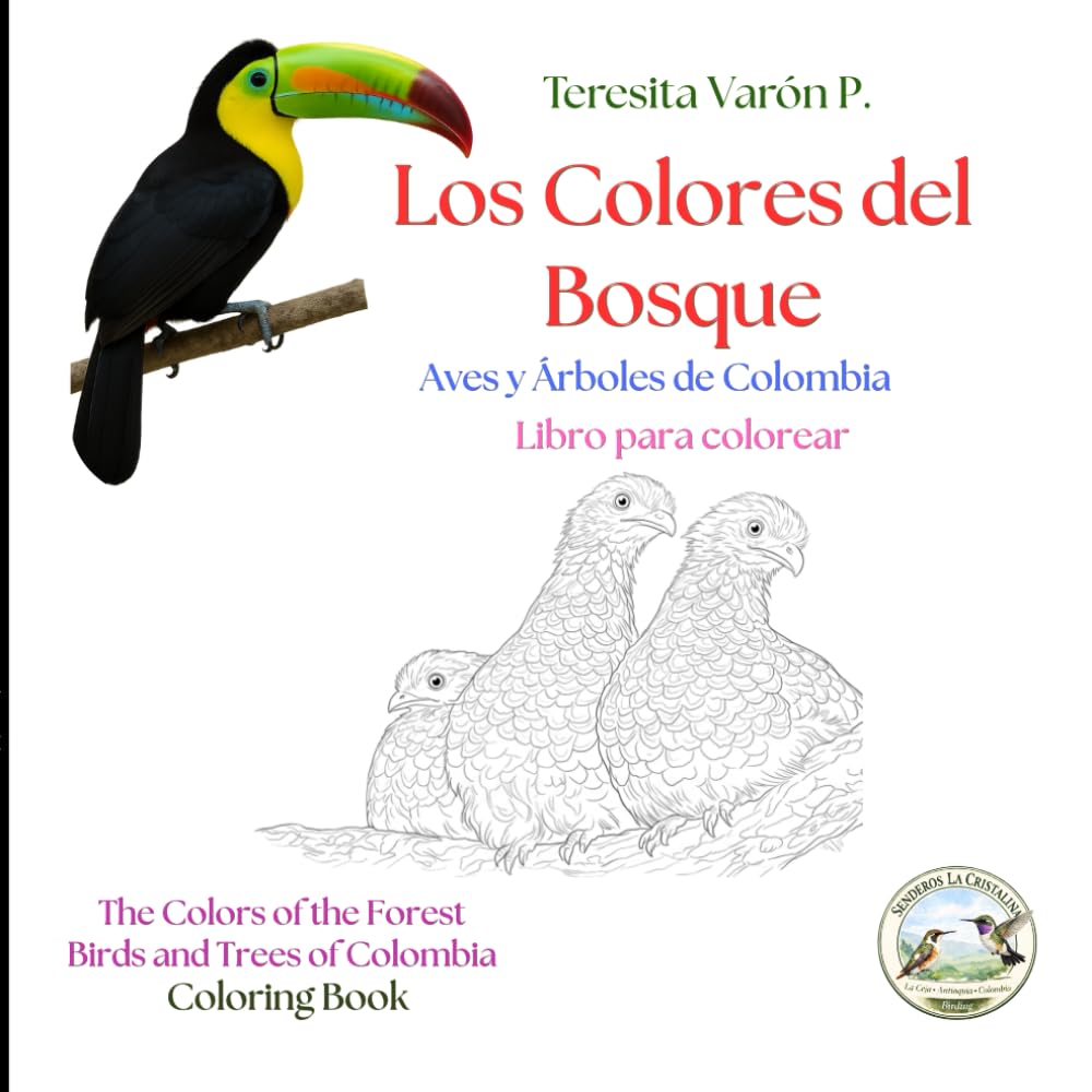 Libro para colorear de aves y árboles de Colombia