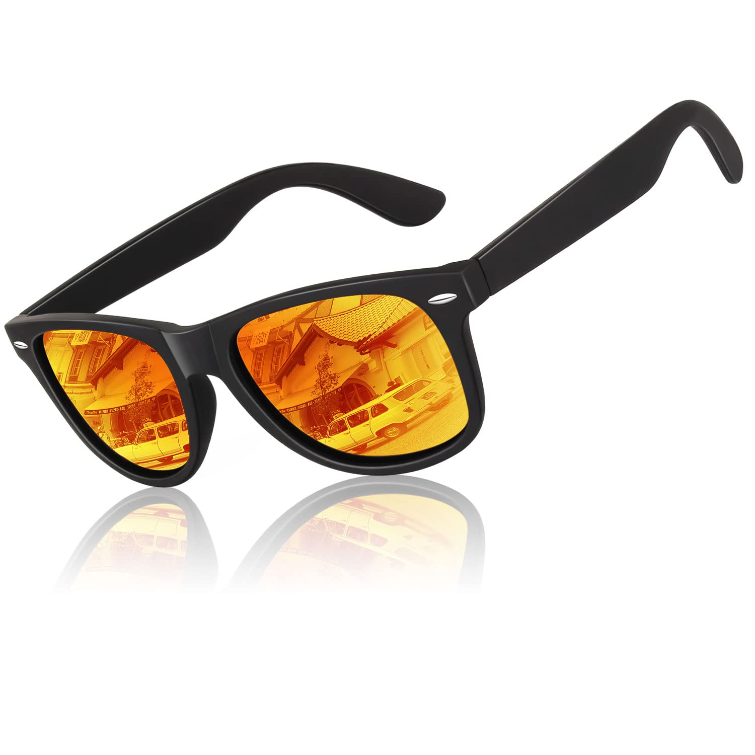 LINVO Polarized Sunglasses for Men Driving Sun glasses Shades 80's Retro Style Design Square