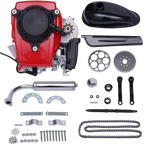 Miniatura 2 de Kit de motor de gasolina de 4 tiempos y 53 cc, motor motorizado de bicicleta de gasolina de gasolina, motor de doble cadena refrigerado por aire