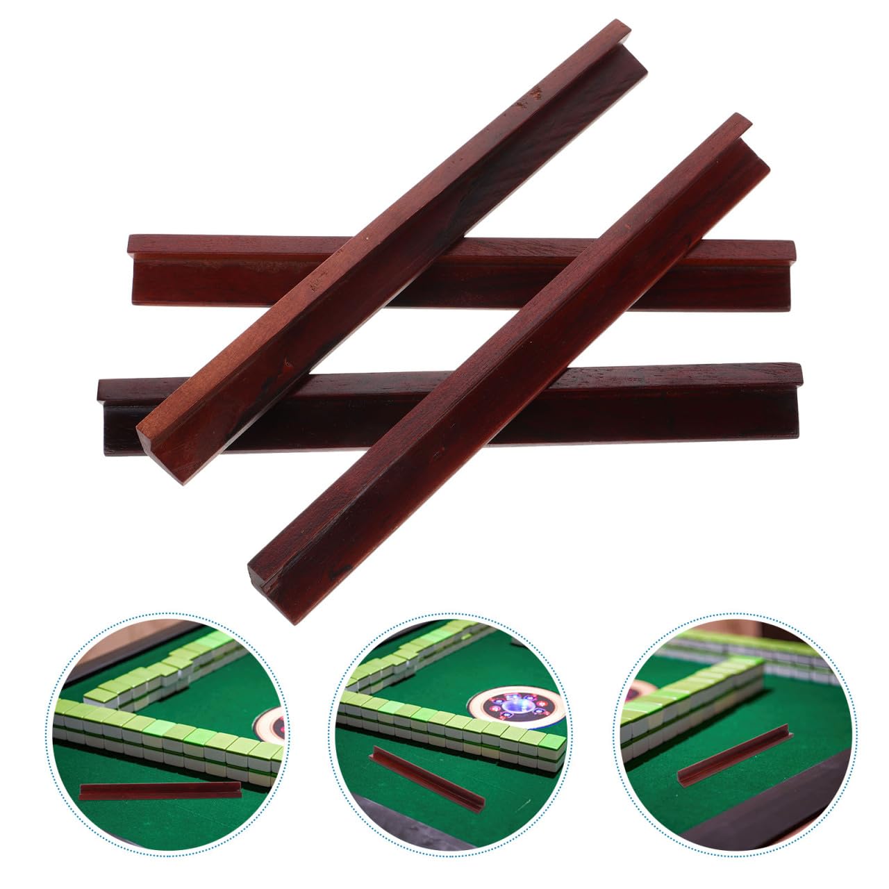 PRETYZOOM Mini Mahjong Wooden Ruler for American Mahjong Slotted Design Non-Slip Portable and Compact Tile Holder Ideal for Board Games and Travel - Image 3