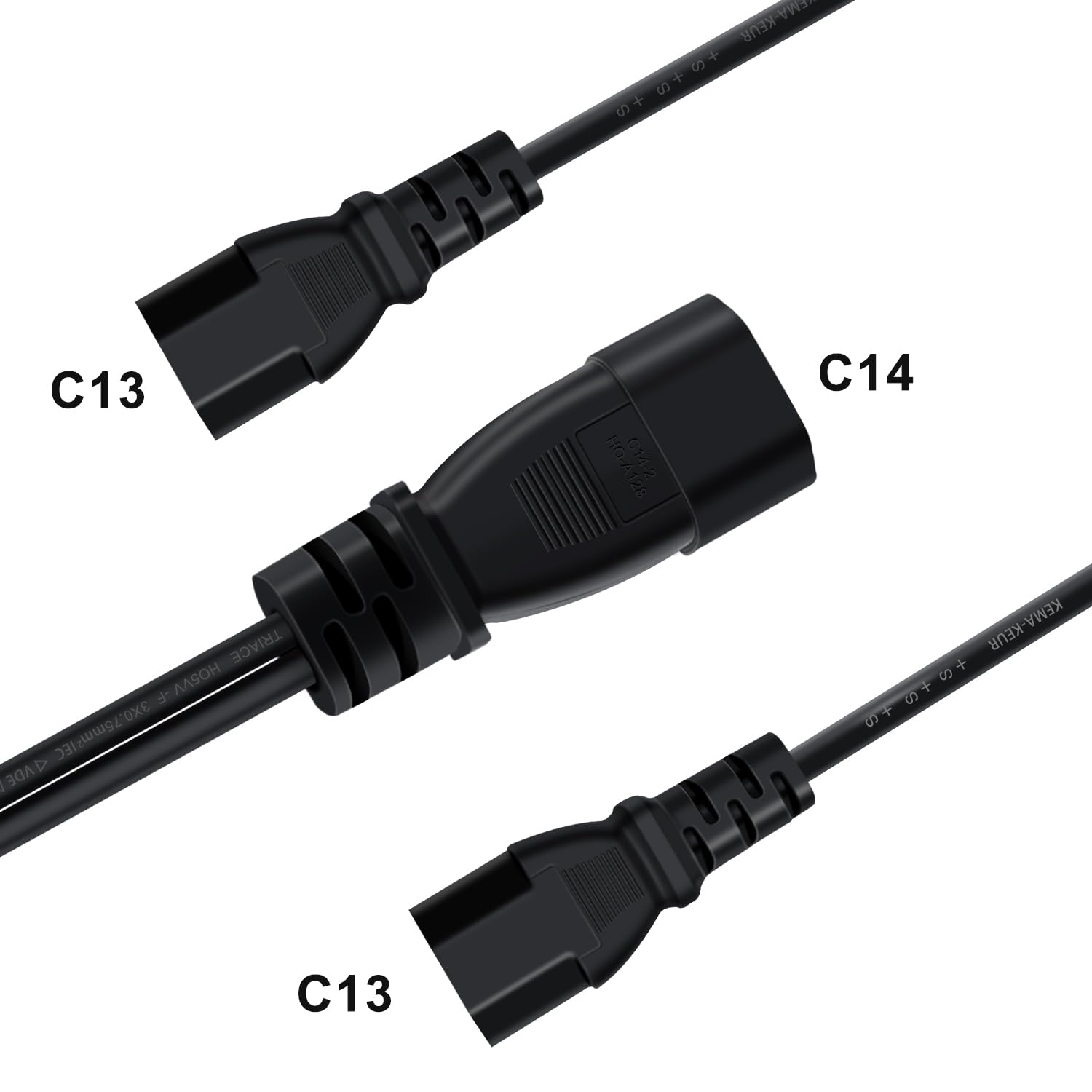 ChenYang IEC 60320 C14 maschio 1 a 2 C13 femmina Y splitter adattatore