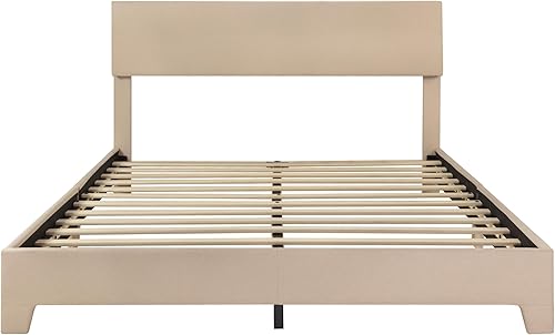 Miniatura 54 de SHA CERLIN Base de cama tapizada de tamaño matrimonial con cabecera ajustable, base de colchón estable, soporte de respaldo fuerte, no necesita