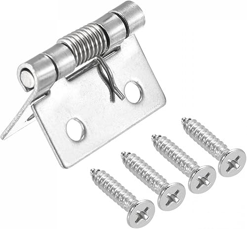 Miniatura 3 de uxcell Bisagras cargadas por resorte, 1" bisagra de cierre automático de acero inoxidable 304 para gabinete 2pcs