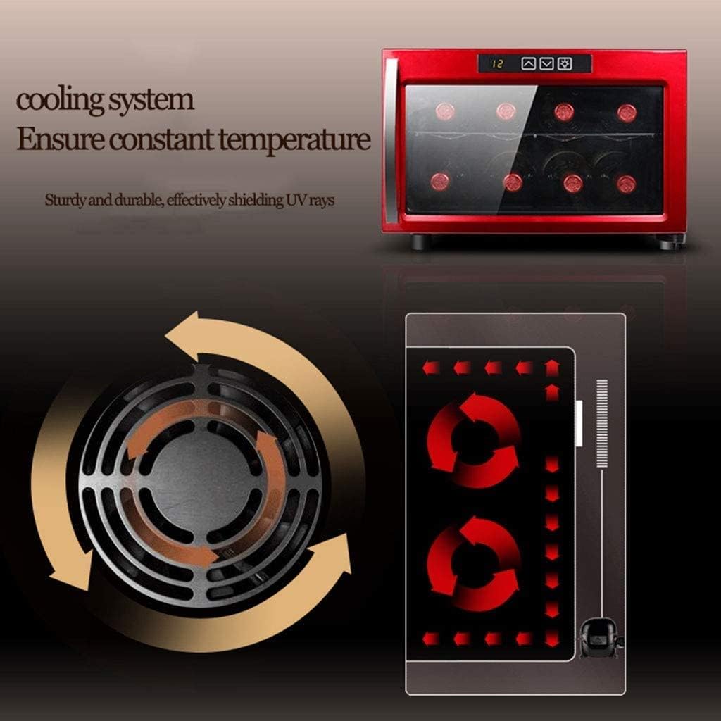 8 Bottle Mini Wine Cooler Chiller, Counter Top Thermoelectric Wine Cellar Refrigerator, Touch Temperature Control Quiet Operation Fridge Double Insulated Glass