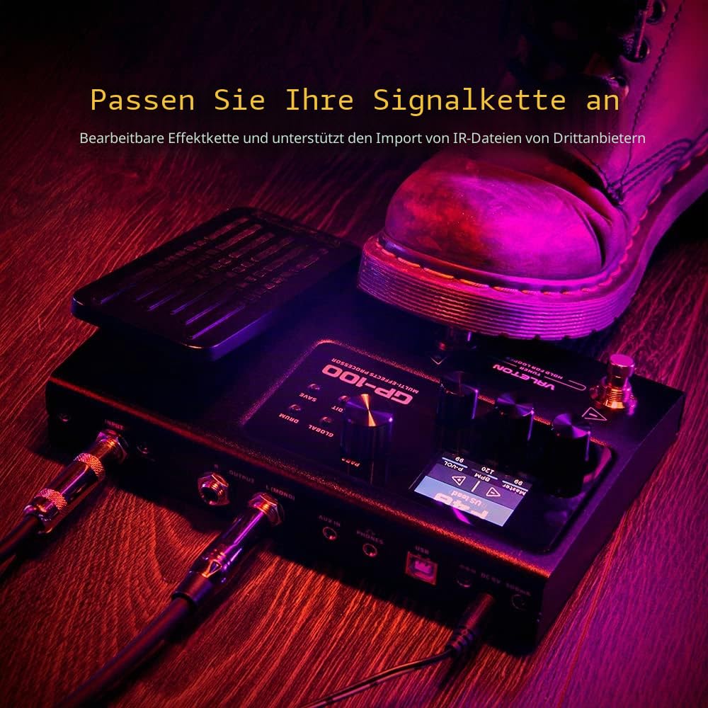 Valeton Effektpedal Multi-Effekte Gitarren Bass Prozessor (GP-100 Schwarz)