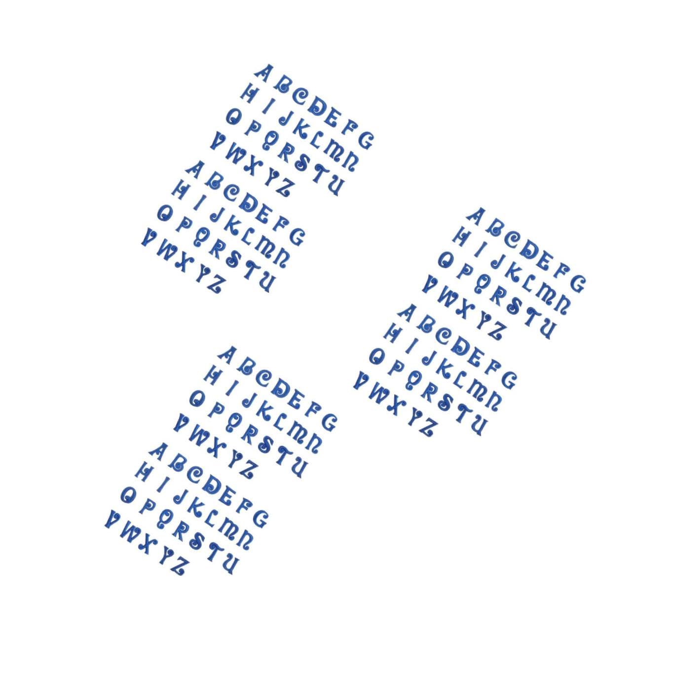 ARTIBETTER 3 Series Parche De Tela Con Bordado De Letras Coser Parches De Letras Parches De Alfabeto De Bordado De Ropa Apliques De Decoración De Blue 52 Piezas X 3