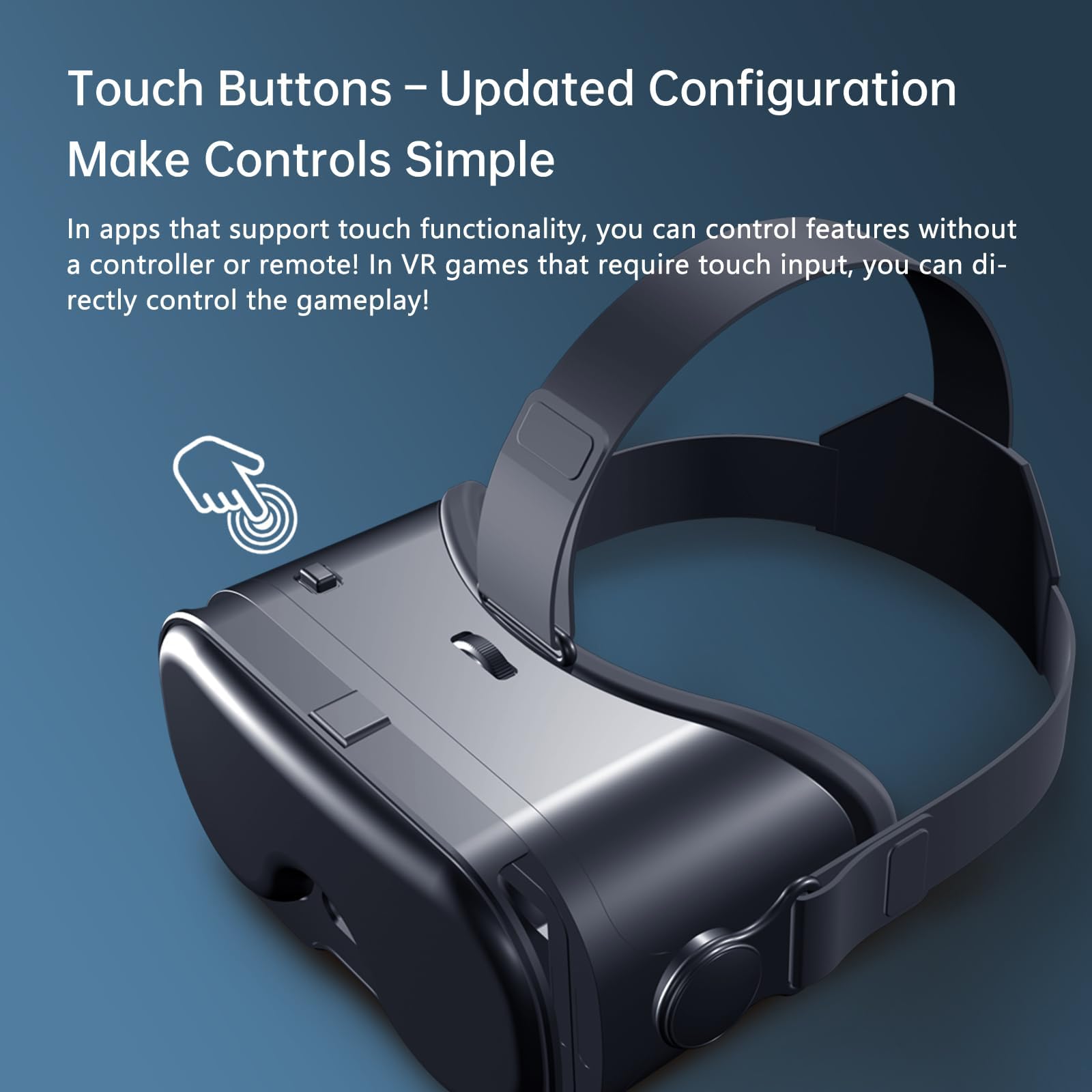 Visore VR per Smartphone con Controller BT, Occhiali VR 3D con Lenti HD 120° Fov Anti Luce Blu E Regolazione In Altezza, Visore VR 3D Universale per Smartphone 5-7" Per Film E Giochi,Y1 Black Handle