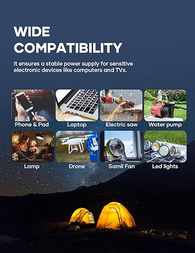 Miniatura 6 de POTEK Inversor de corriente de 2500 W, convertidor de 12 V CC a 120 V CA con 3 salidas de CA