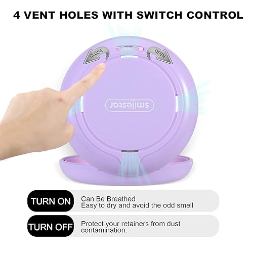 Miniatura 2 de Estuche de retención con espejo y orificios de ventilación ajustables, soporte de retención compatible con Invisalign, protector bucal, funda de