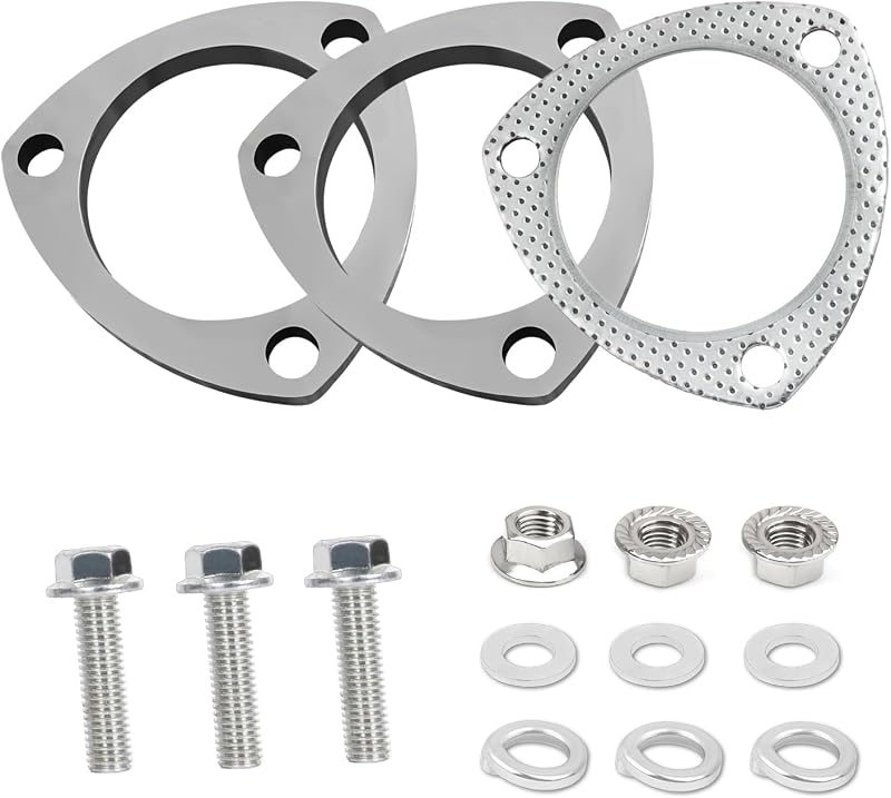 Kit de junta de flange do escapamento wedfish 3" com parafusos e flanges – Conjunto de reparo