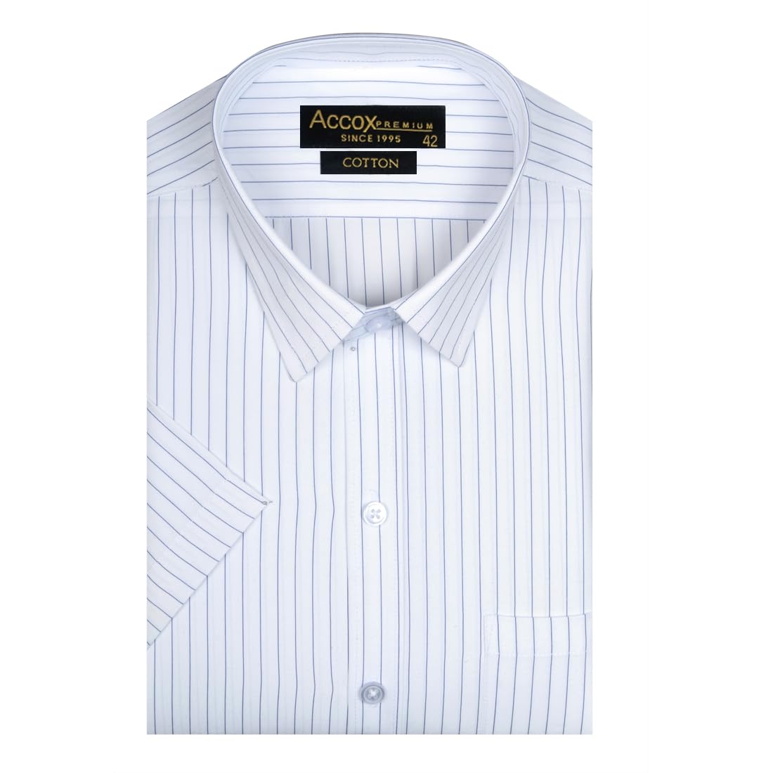accox Men's Cotton Half Sleeves Striped Checkred Regular Fit Formal Shirt for Men (GCR274)-picture-28