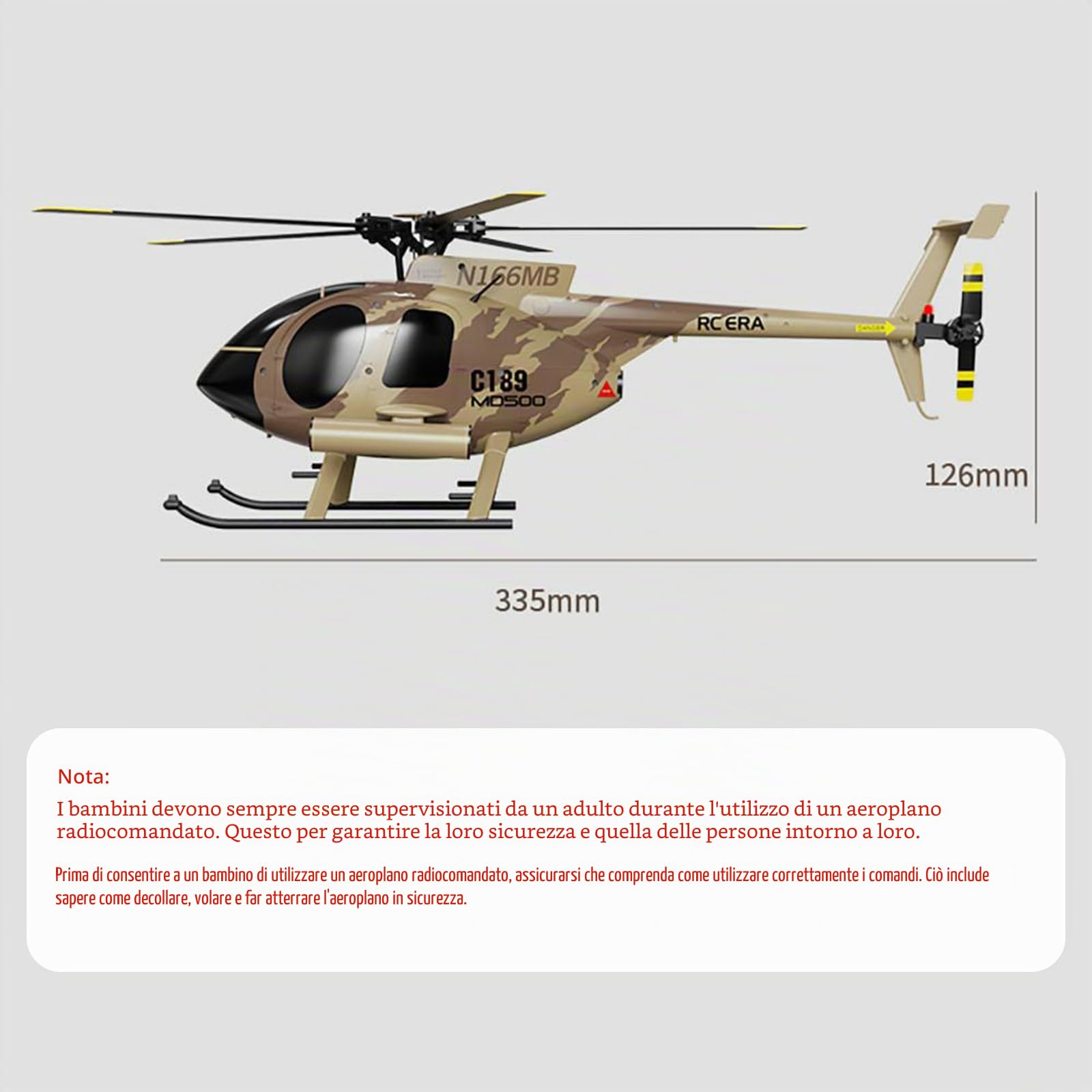 C189 elicottero telecomandato, 2.4G 6CH UAV 1:28 Brushless Motor RC elicottero singola lama Flybarless elicottero remoto RTF con localizzazione del flusso ottico 3 batteria - rosso
