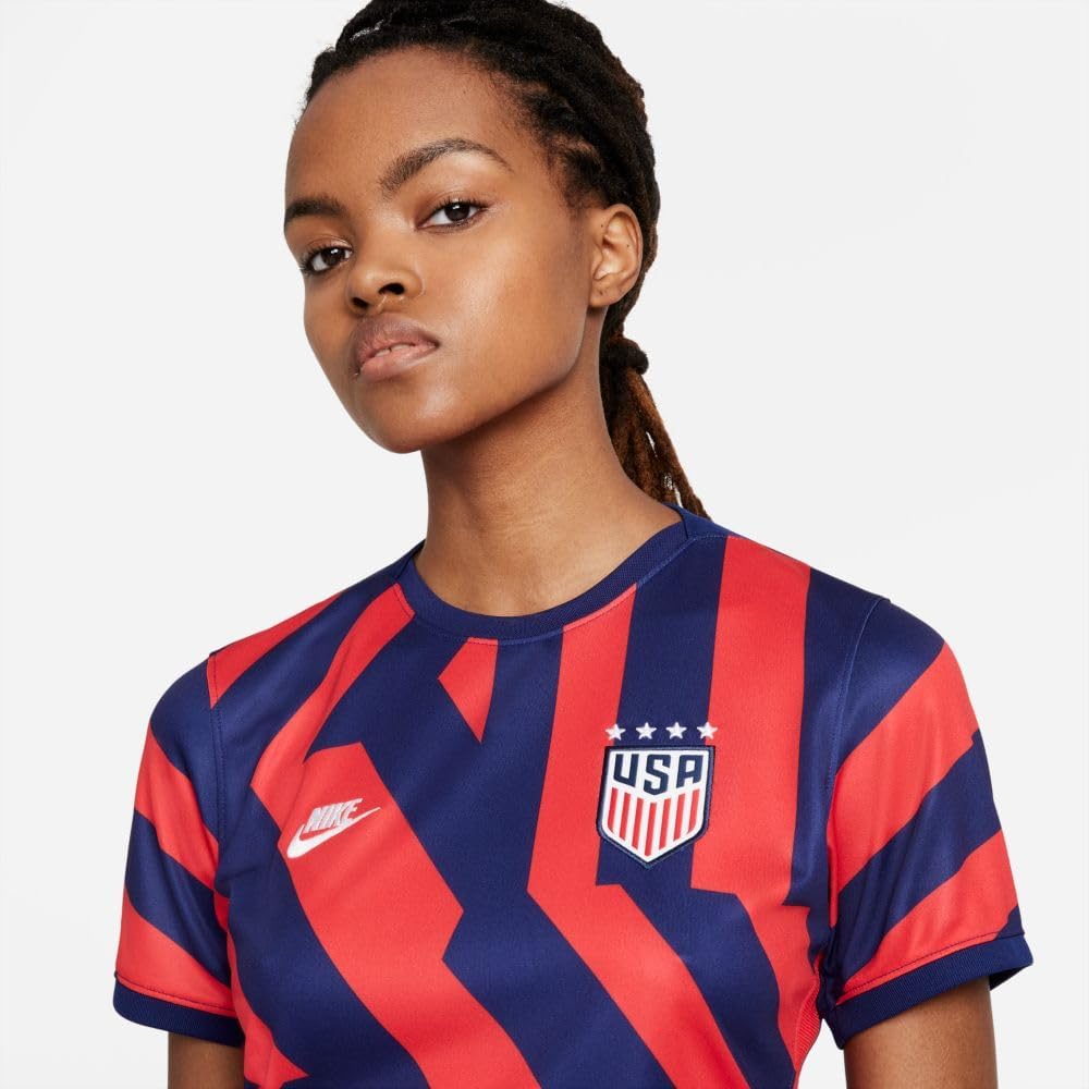 Nike Women's DRI FIT USA Away 4-Star Soccer Jersey 2021, Loyal Blue/White, US Large