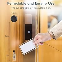 Vista 4 de Mcyye 3 Pack Id Card Name Badge Holders Retractable Clip, Premium Badge Reel with 24 inches Pull Cord, Vertical & Horizontal Clear Id Card Protector