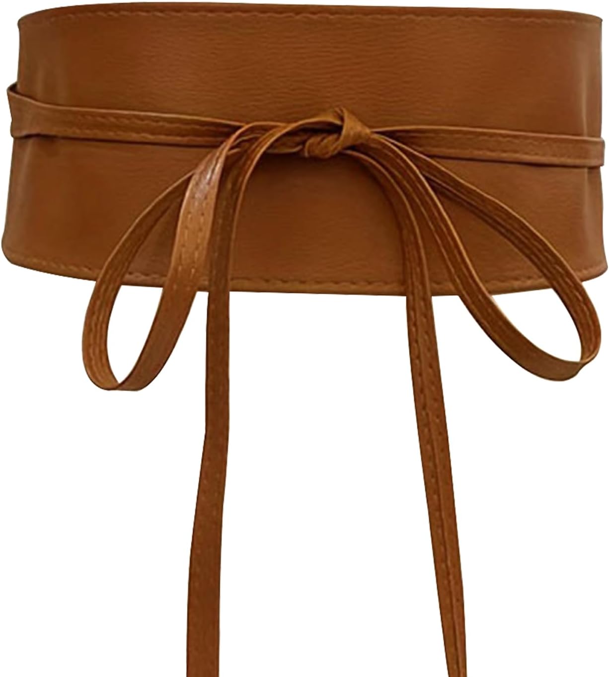 Ceinture Large élastique En Cuir Pour Femme - Marron, Tissage, Pour Robe, Manteau, Pull - Taille Ajustable