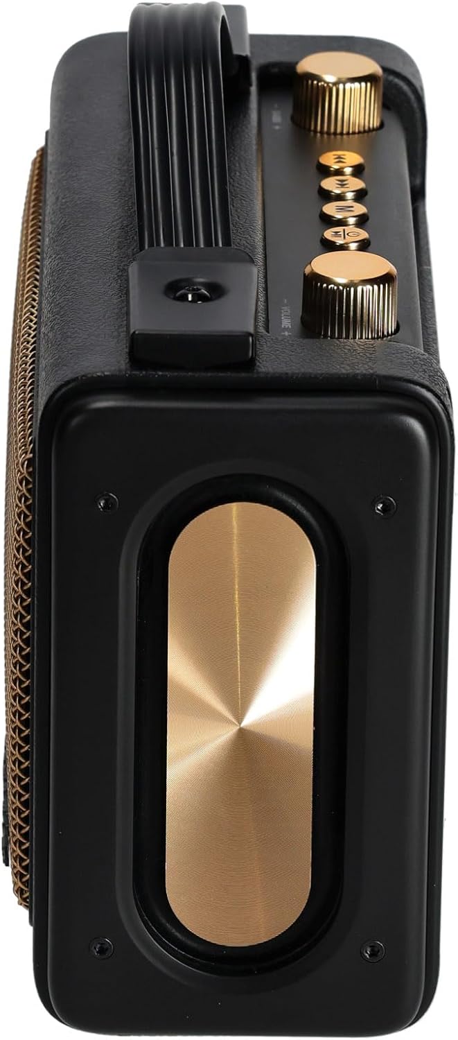 Rockville GlideTone Retro Portable Bluetooth Speaker, 25W Stereo Power, TWS, 2.5" Full-Range Drivers, Up to 18 Hours Battery Life, USB/MicroSD/AUX Input, for Home, Office, Outdoors