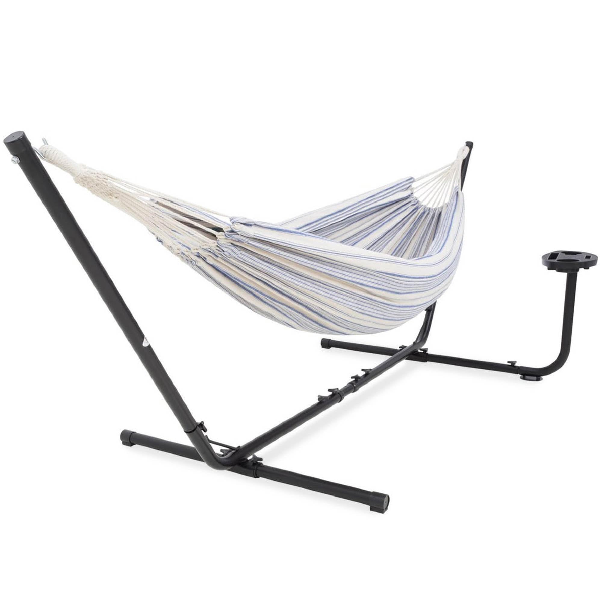 Vita5 Amaca con Supporto – Telaio Regolabile 290-330 cm – Ampia Amaca in 80% Cotone e 20% Poliestere per Giardino, Terrazza, Balcone e Campeggio – Portatile con Borsa per il Trasporto