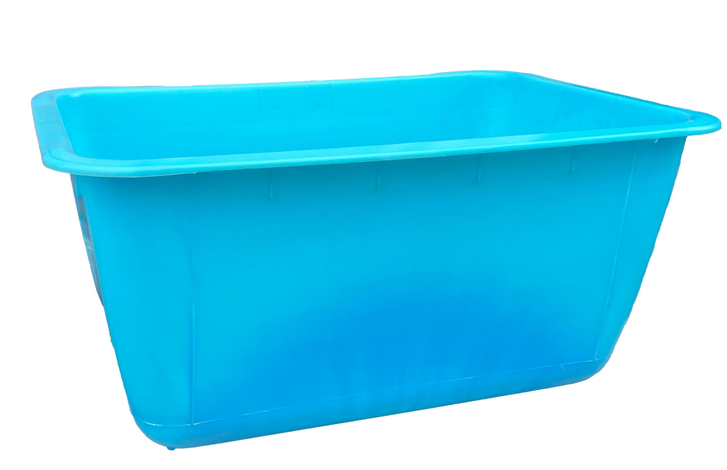 UvV 200 Liter Mörtelkübel BLAU, Mörtelwanne, Blumenkübel, Wasserbehälter, Futtertrog, Wildwanne, Futterwanne mit 2 Stahlschienen zur seitlichen Verstärkung (Sperrgutversand)