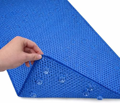 Miniatura 10 de Tapete de regadera antideslizante de lujo, resistente al moho, antibacteriano, BPA, látex, libre de ftalatos, tapete con agujeros de drenaje y Gris