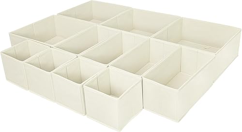 Miniatura 9 de Organizador de ropa, cajón de almacenamiento, organizador de cajones de tela de 12 piezas, divisor de armario plegable para ropa, ropa interior,