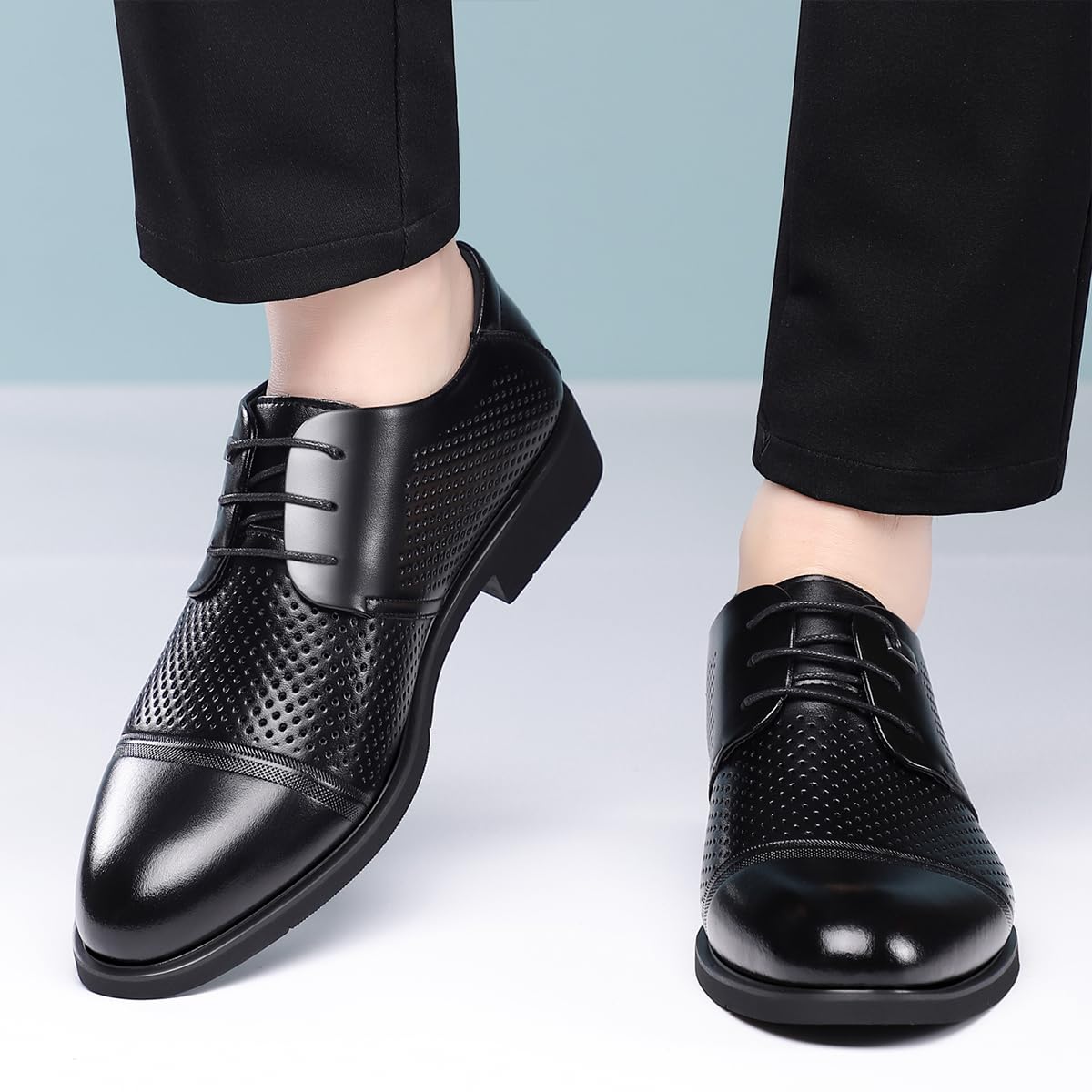 Scarpe Oxford Eleganti da Uomo Scarpe da Cerimonia in Pelle Punta affilata, comode, Antiscivolo, per Business Feste e Matrimoni