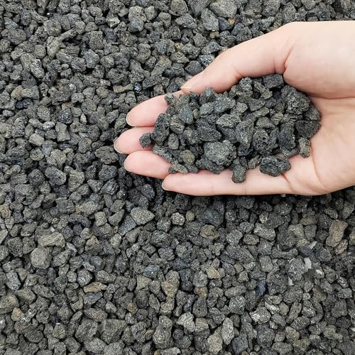 FANTIAN 5 lbs Small Black Lava Rocks for Plants,1/4 Inch Crush Volcanic Rock Pumice Soil Additive for Succulent Aquarium Cactus Bonsai Fire Pits and Garden Landscaping