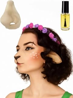 Libima Halloween Satyr Nose Latex Prosthetic Deer Fawn Reindeer Elf Nose Special Effects Costume Satyr Costume Accessories Latex Prosthetic with 5 ml Spirit Gum for Halloweenchristmas Cosplay Carnival