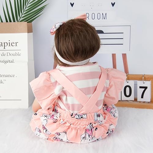 Miniatura 7 de Ropa de muñeca Reborn para niña, trajes naranjas para muñecas Reborn de 20 a 22 pulgadas, accesorios de 3 piezas con patrones de elefante