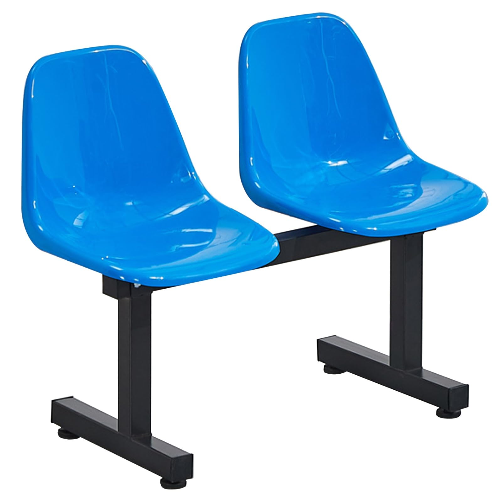 WPWSDWMX 2 Seat Waiting Room Chairs, One Piece Plastic Seat, Stadium Seats, Reception Bench for School Basketball Indoor Outdoor(Blue)