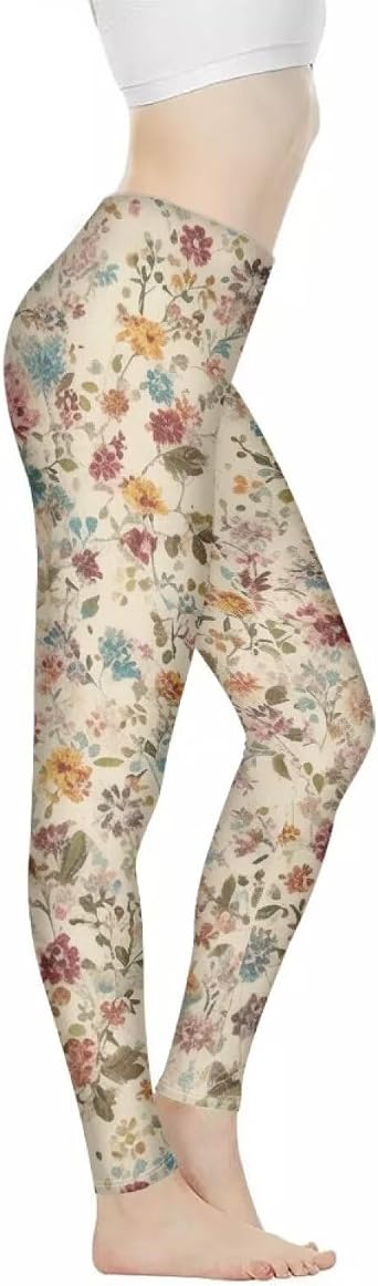 Leopard High Waisted Leggings for Women, Strawberry Tummy Control Yoga Pants Halloween Pumpkin Gym Yoga Leggings