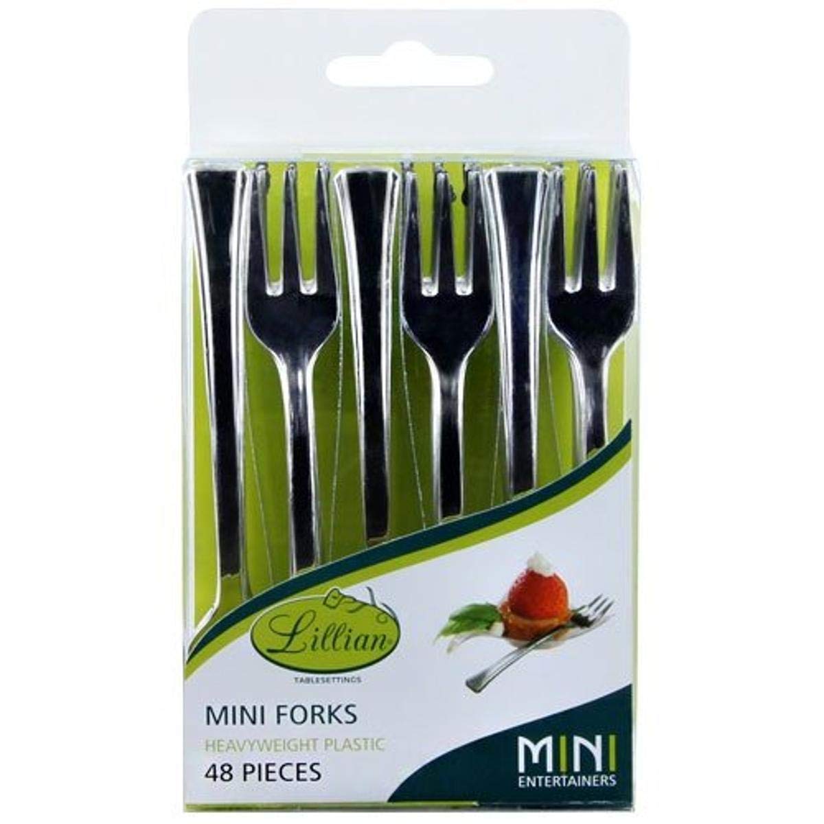 Lillian Tablesettings 48-Piece Forks Set, Mini, Polished Silver
