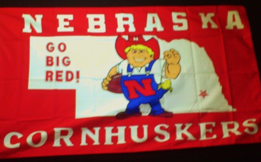 Nebraska Corn Huskers Herbie Flag 3' x 5' Red NCAA Banner