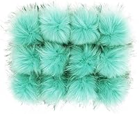 Vista 22 de 12 pompones de piel de mapache sintético para hacer tú mismo, pompón esponjoso para tejer sombrero, accesorios de bricolaje de 4.3 pulgadas